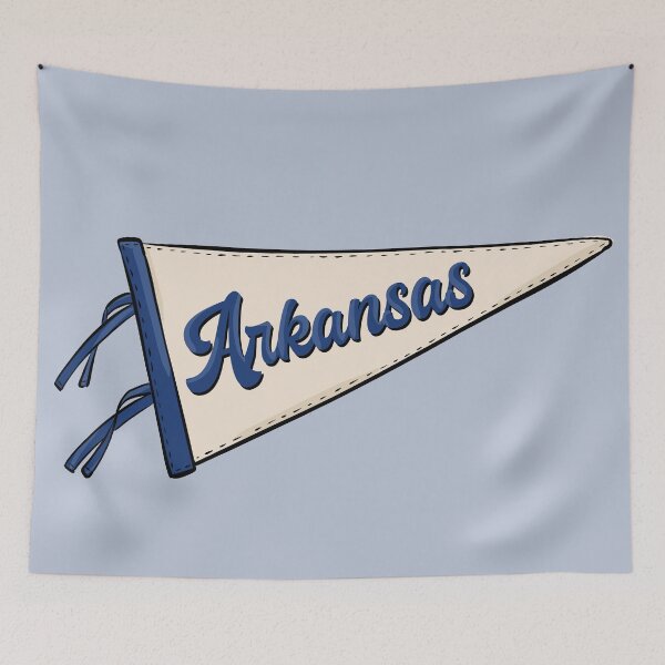Item preview, Vintage Arkansas Pennant Flag Blue designed and sold by Alexandra Jones.