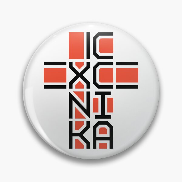 Item preview, Ic Xc Nika Victor Cross Jesus Christ Conquers modern design red color, black words designed and sold by clon-dot-net.