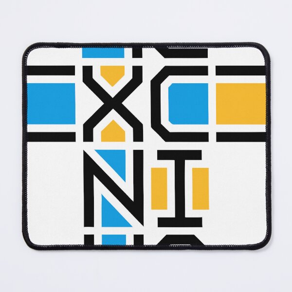Artikelvorschau, Ic Xc Nika Victor Cross Jesus Christus erobert modernes Design, schwarze Worte, blaue und orange Ornamente entworfen und verkauft von clon-dot-net.