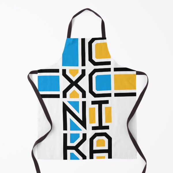 Artikelvorschau, Ic Xc Nika Victor Cross Jesus Christus erobert modernes Design, schwarze Worte, blaue und orange Ornamente entworfen und verkauft von clon-dot-net.