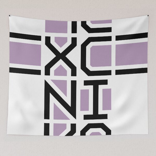 Item preview, Ic Xc Nika Victor Cross Jesus Christ Conquers modern design, black words, purple ornaments designed and sold by clon-dot-net.