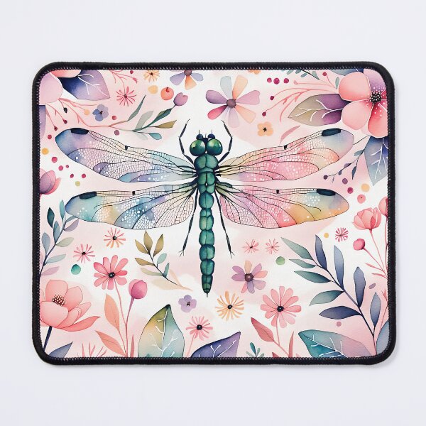 Item preview, Dragonfly flowers watercolour Painting designed and sold by druidwolfart.