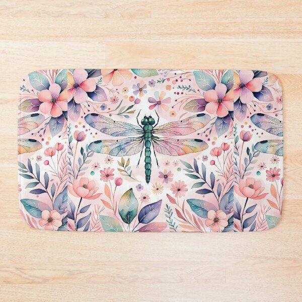 Item preview, Dragonfly flowers watercolour Painting designed and sold by druidwolfart.