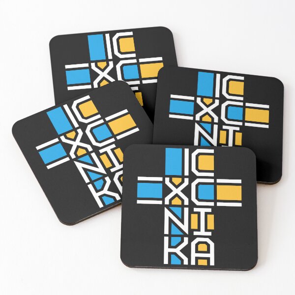 Item preview, Cruz IC XC Nika Victor Jesucristo Conquista diseño moderno, letras blancas, adornos naranjas y azules designed and sold by clon-dot-net.