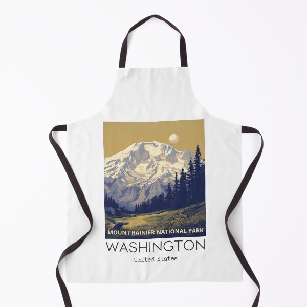 Item preview, A Vintage Travel Art of the Mount Rainier National Park - Washington - US designed and sold by GoodOldVintage.