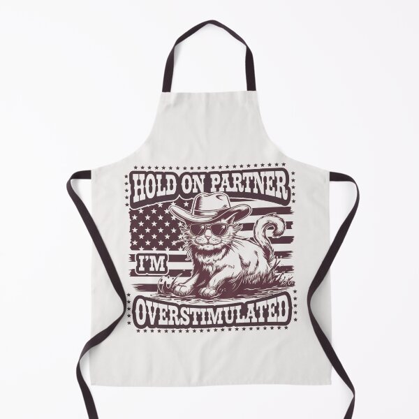 Item preview, Hold On Partner I'm Overstimulated Western Cat Cowboy designed and sold by ManiaGrania.