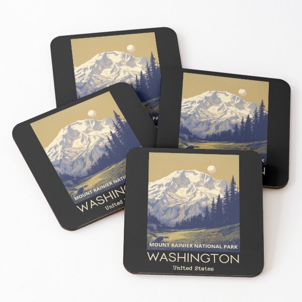 Item preview, A Vintage Travel Art of the Mount Rainier National Park - Washington - US  designed and sold by GoodOldVintage.