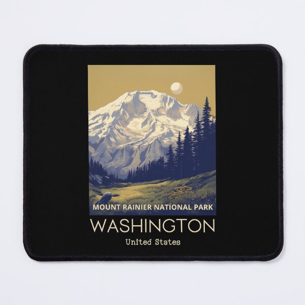 Item preview, A Vintage Travel Art of the Mount Rainier National Park - Washington - US  designed and sold by GoodOldVintage.
