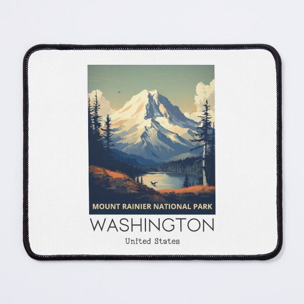 Item preview, A Vintage Travel Art of the Mount Rainier National Park - Washington - US  designed and sold by GoodOldVintage.