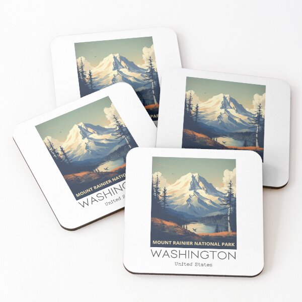 Item preview, A Vintage Travel Art of the Mount Rainier National Park - Washington - US  designed and sold by GoodOldVintage.