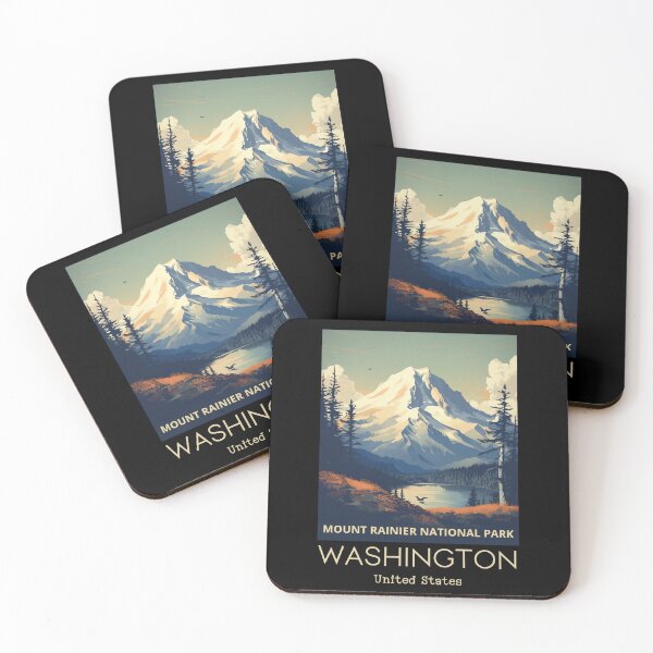 Item preview, A Vintage Travel Art of the Mount Rainier National Park - Washington - US  designed and sold by GoodOldVintage.