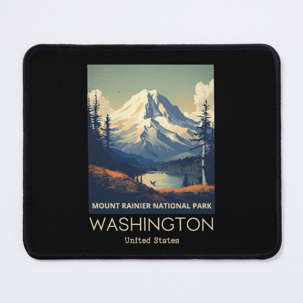 Item preview, A Vintage Travel Art of the Mount Rainier National Park - Washington - US  designed and sold by GoodOldVintage.