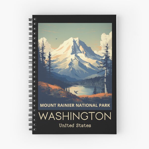 Item preview, A Vintage Travel Art of the Mount Rainier National Park - Washington - US  designed and sold by GoodOldVintage.