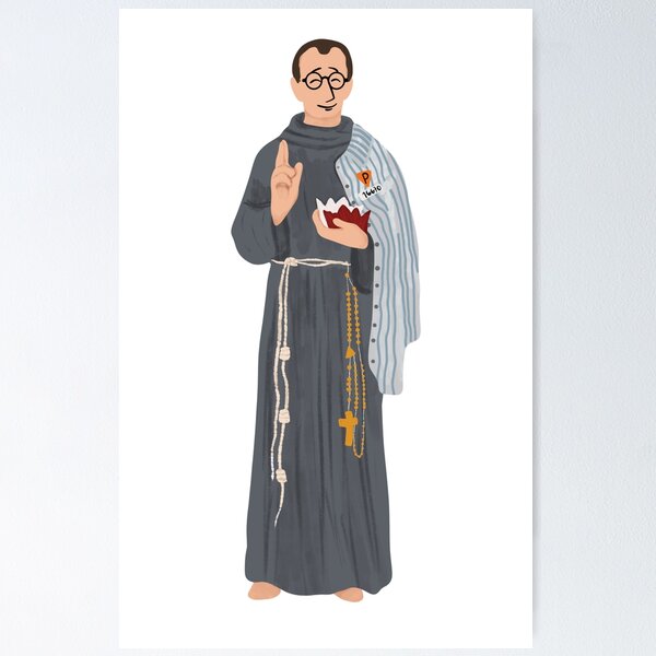 Item preview, Saint Maximilian Kolbe catholic illustration without background designed and sold by Dominika Farkašová.