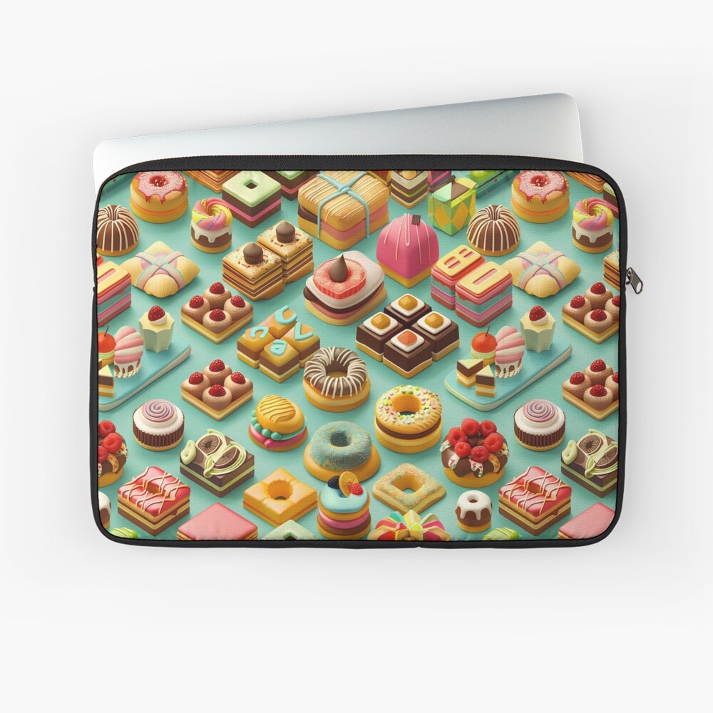 Laptop Sleeve Delicious 3D Chocolate Pastries Frosting