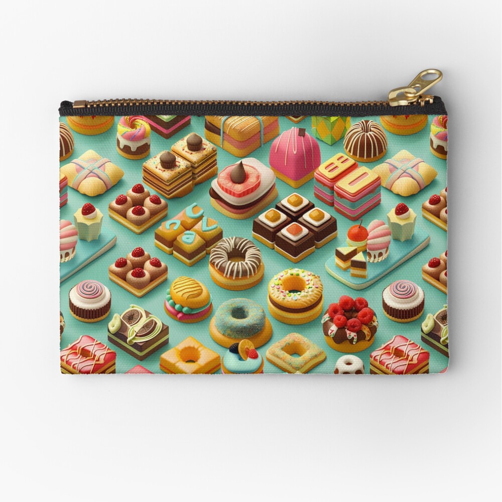 Zipper Pouch Delicious 3D Chocolate Pastries Frosting