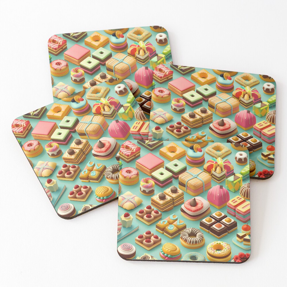 Delicious 3D Chocolate Pastries Frosting Coasters (Set of 4)