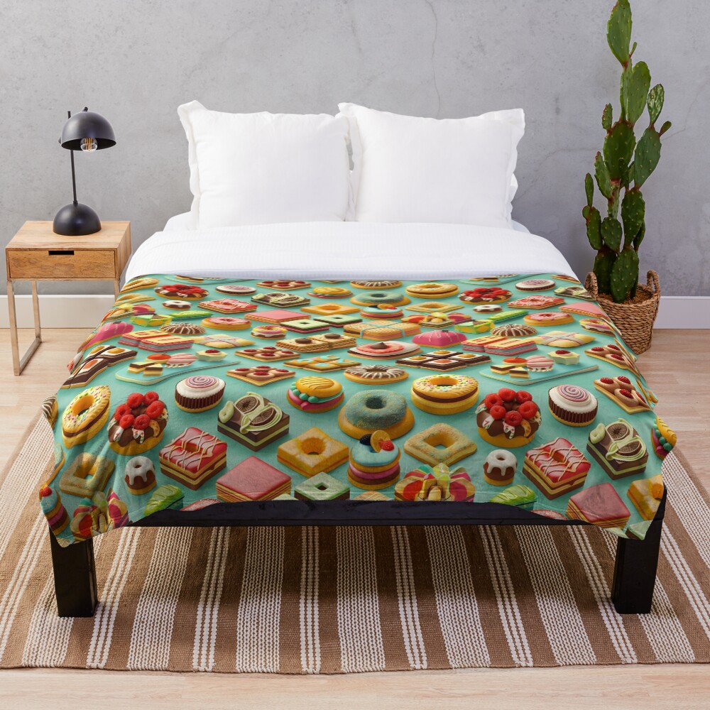 Throw Blanket Delicious 3D Chocolate Pastries Frosting