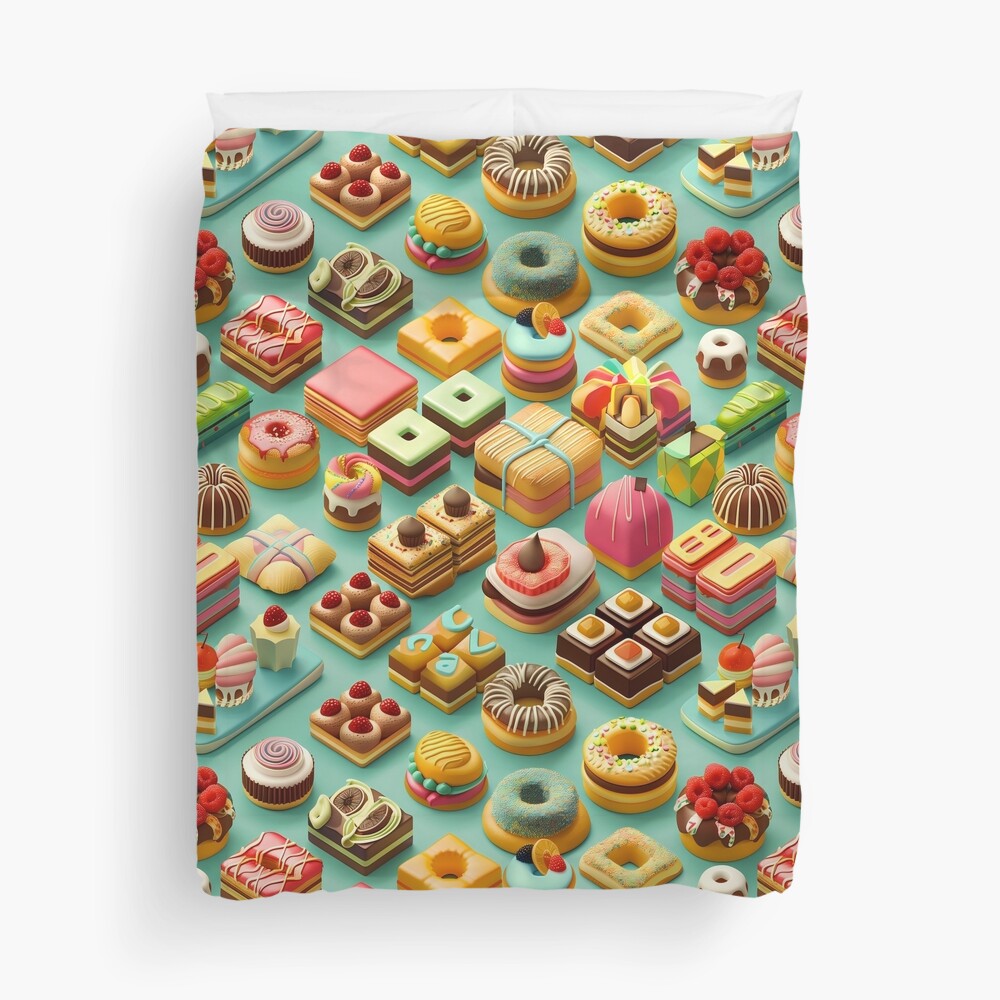 Delicious 3D Chocolate Pastries Frosting Duvet Cover