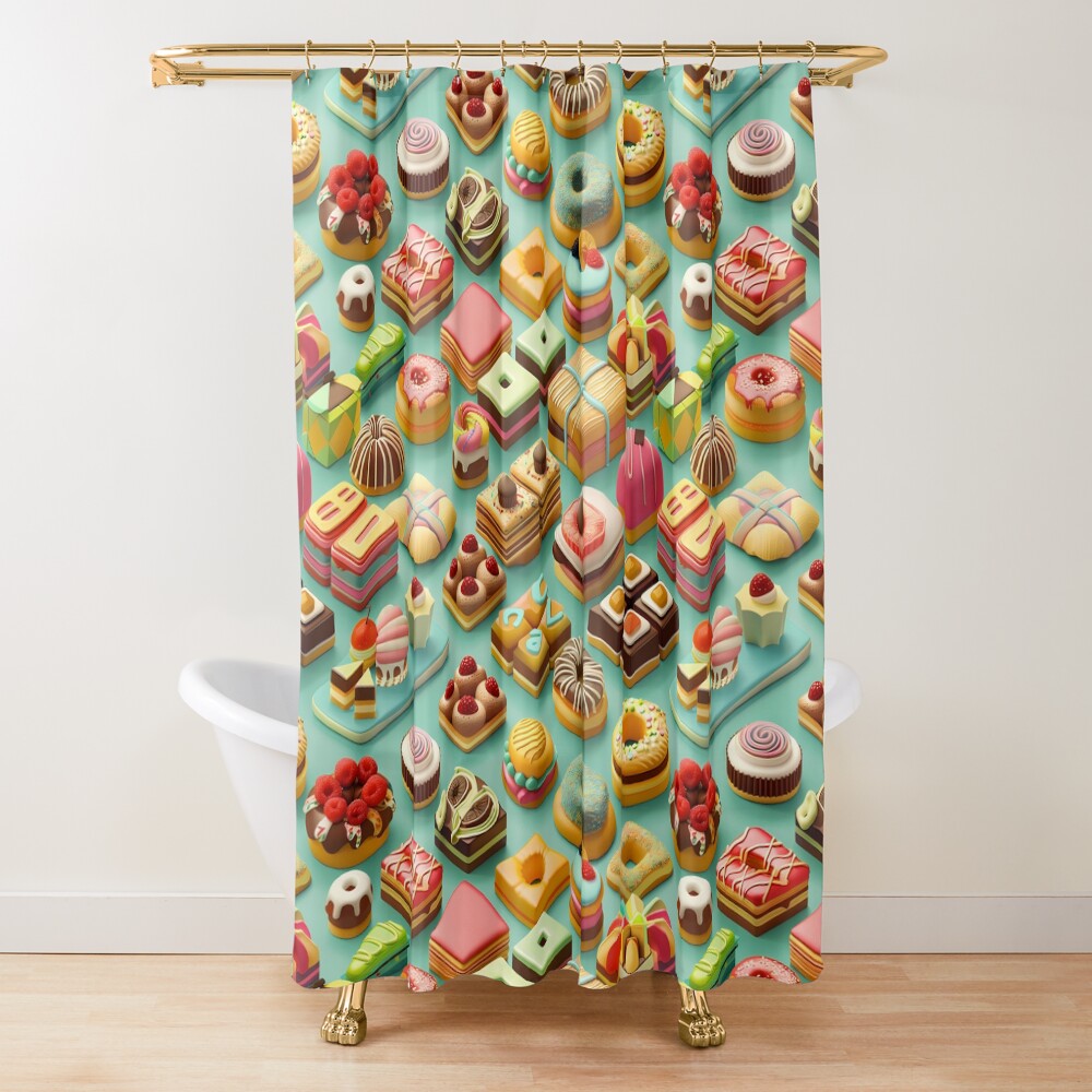 Delicious 3D Chocolate Pastries Frosting Shower Curtain