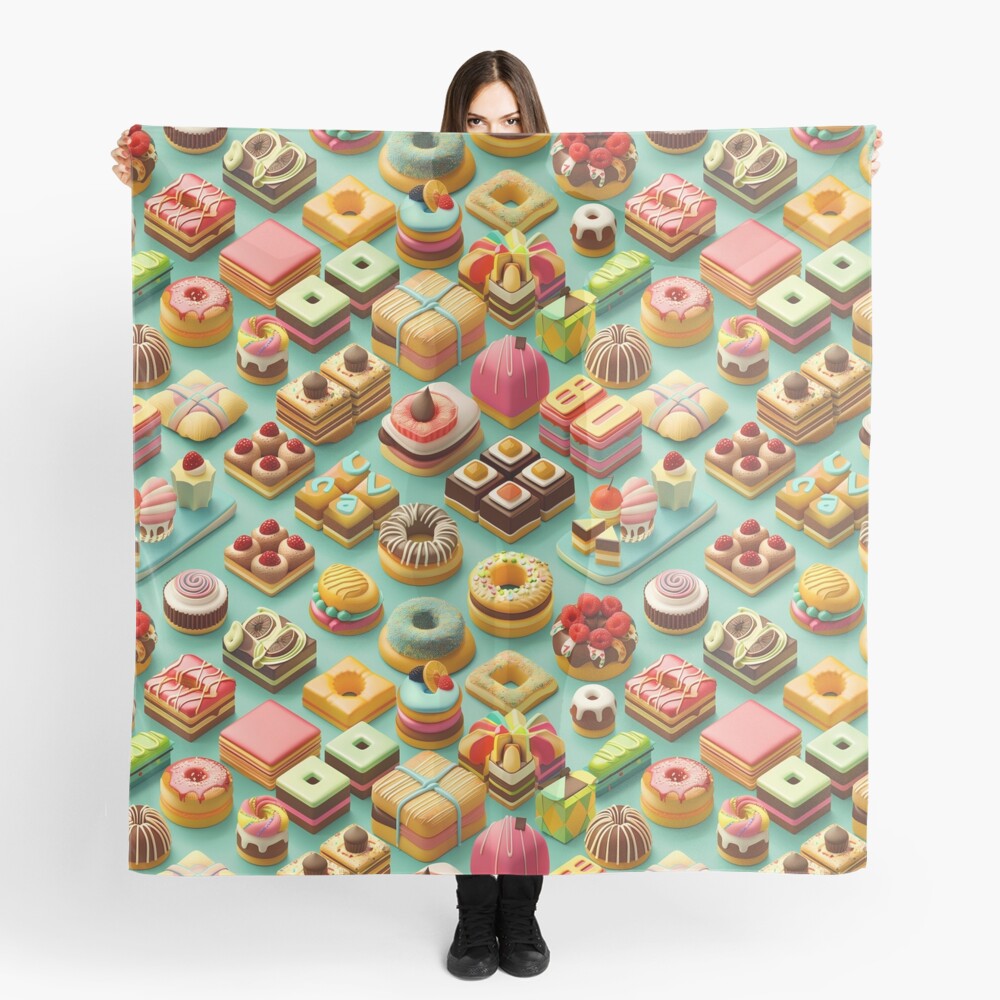 Scarf Delicious 3D Chocolate Pastries Frosting