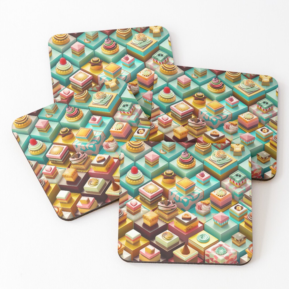 Chocolate Frosted Isometric Pastries (Set of 4)