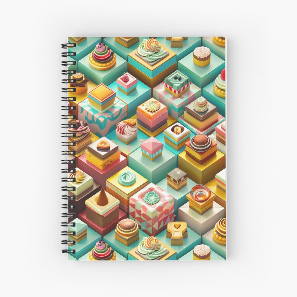 Spiral Notebook Chocolate Frosted Isometric Pastries