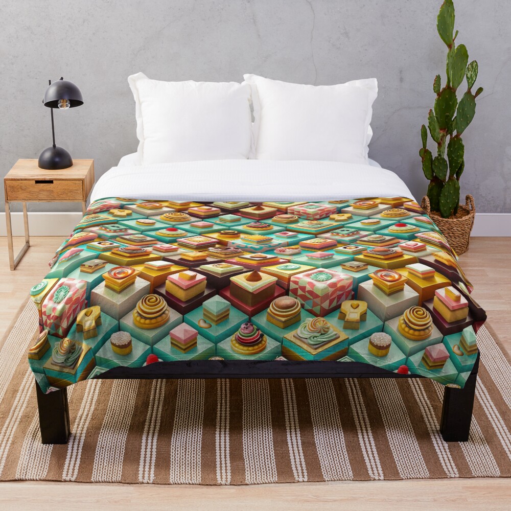 Throw Blanket Chocolate Frosted Isometric Pastries