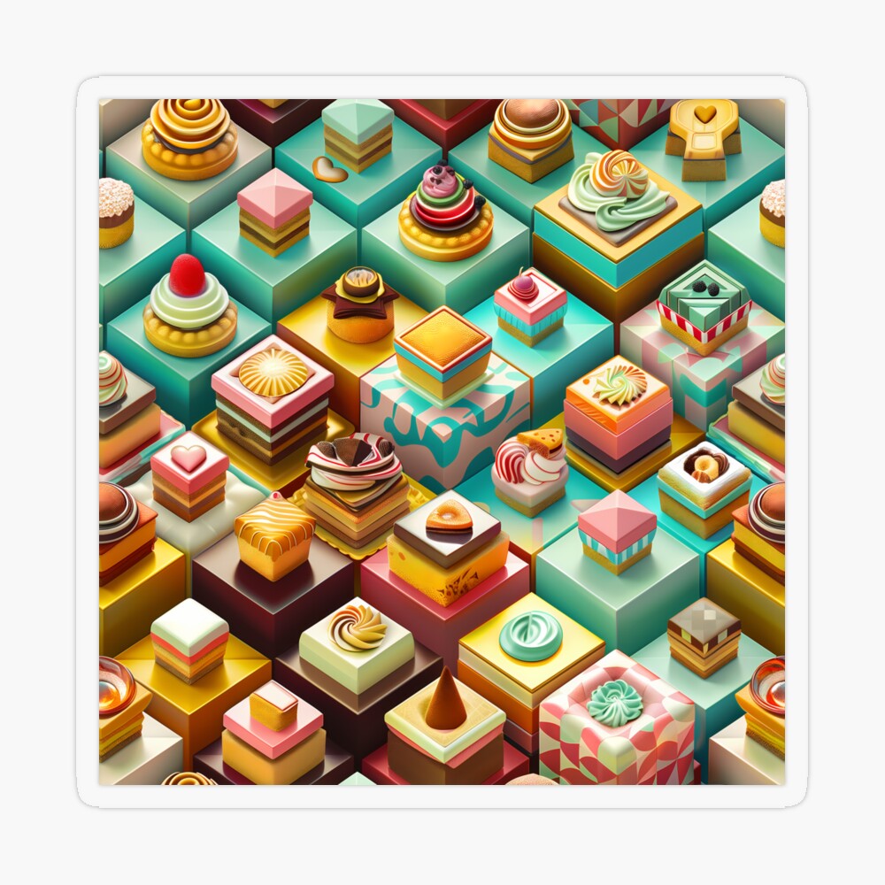 Chocolate-Frosted Isometric Pastries (Transparent)