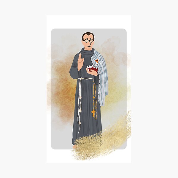 Item preview, Saint Maximilian Kolbe catholic illustration designed and sold by Dominika Farkašová.