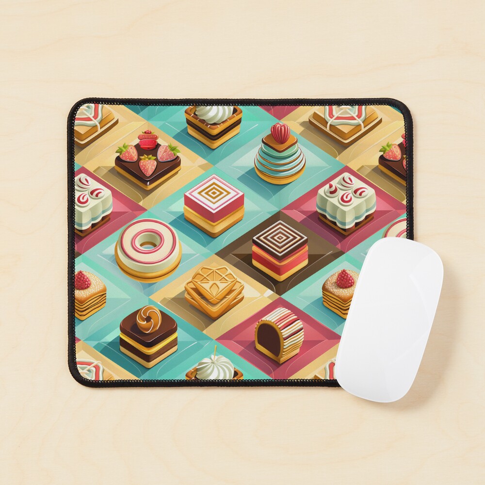 Sweet Pastries Fruit Chocolate Squares Mouse Pad