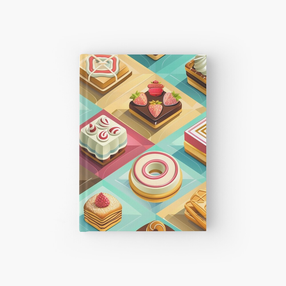 Hardcover Journal Sweet Pastries Fruit Chocolate Squares Hardcover Journal