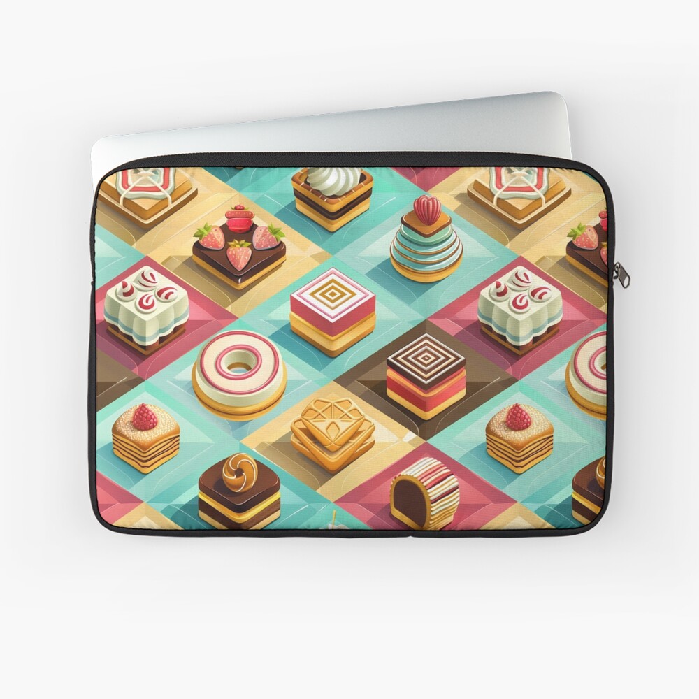 Laptop Sleeve Sweet Pastries Fruit Chocolate Squares