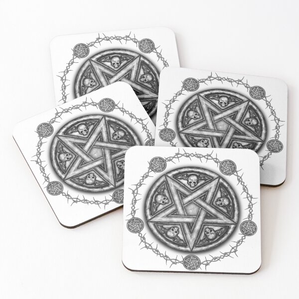 Item preview, Five Pointed Star Medallion - Skulls & Barbwire. designed and sold by OriginalDP.