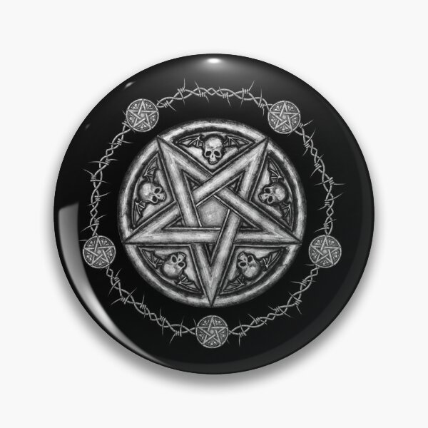 Item preview, Five Pointed Star Medallion - Skulls & Barbwire. designed and sold by OriginalDP.