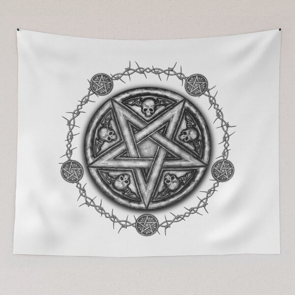 Item preview, Five Pointed Star Medallion - Skulls & Barbwire. designed and sold by OriginalDP.