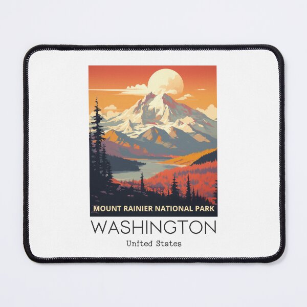 Item preview, A Vintage Travel Art of the Mount Rainier National Park - Washington - US  designed and sold by GoodOldVintage.