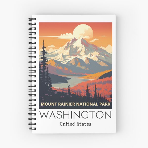 Item preview, A Vintage Travel Art of the Mount Rainier National Park - Washington - US  designed and sold by GoodOldVintage.