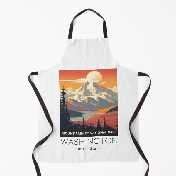 Item preview, A Vintage Travel Art of the Mount Rainier National Park - Washington - US designed and sold by GoodOldVintage.