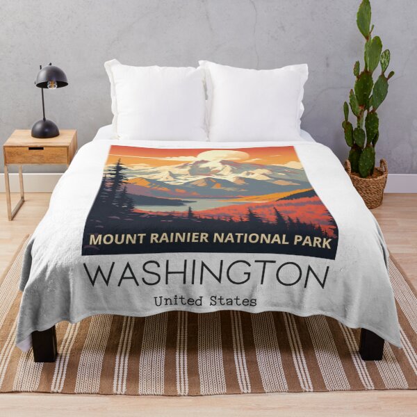 Item preview, A Vintage Travel Art of the Mount Rainier National Park - Washington - US  designed and sold by GoodOldVintage.