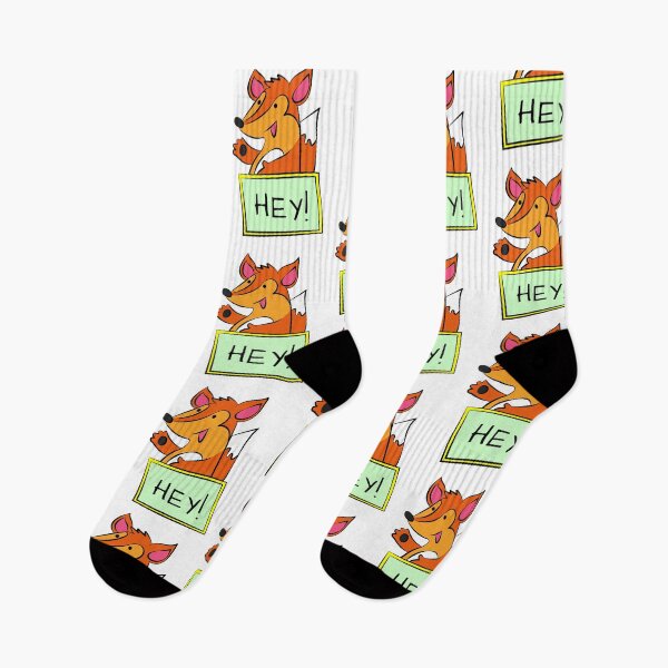 Item preview, fox with a sign saying hey designed and sold by Ekaterina  Biserova.