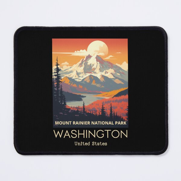 Item preview, A Vintage Travel Art of the Mount Rainier National Park - Washington - US  designed and sold by GoodOldVintage.