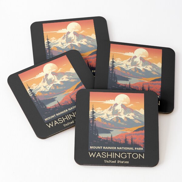 Item preview, A Vintage Travel Art of the Mount Rainier National Park - Washington - US  designed and sold by GoodOldVintage.