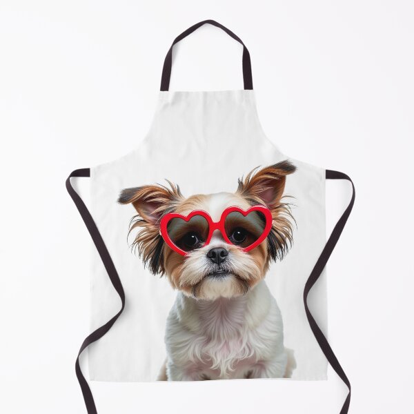 Item preview, Funny cool Shih Tzu dog wearing a heart shape sunglasses designed and sold by LazyOwlStore.