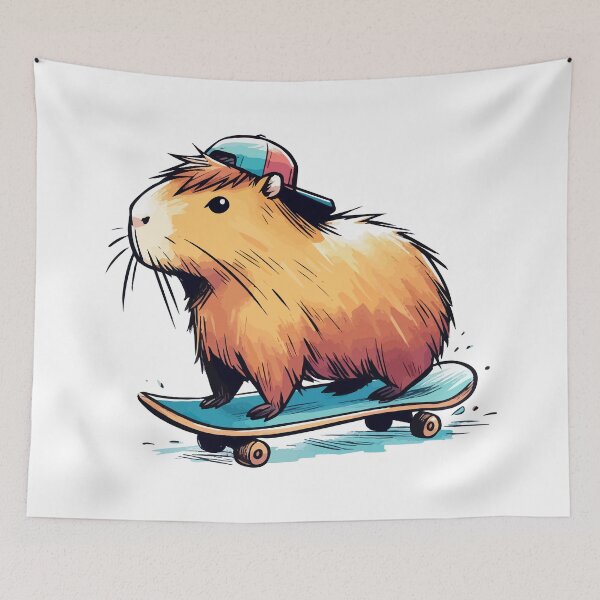 Item preview, Cool Capybara Skateboarding designed and sold by TomFrontierArt.
