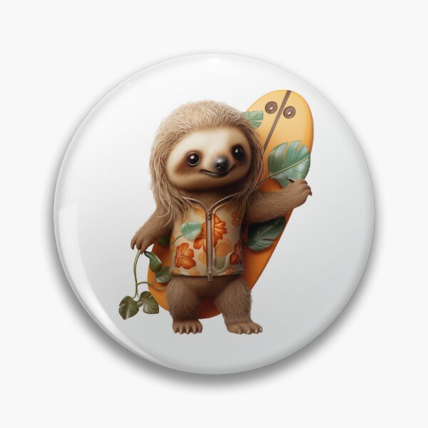 Item preview, Cool surfer sloth with surf board designed and sold by Daydreamsatdawn.