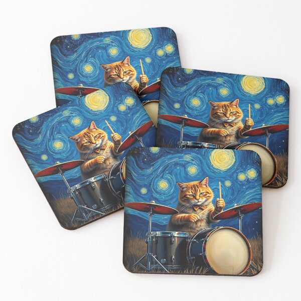 Item preview, Drummer cat designed and sold by StayAnokh.
