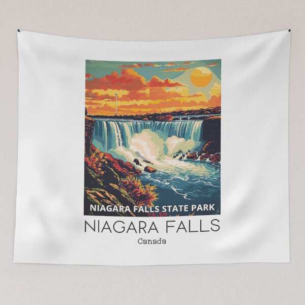 Item preview, A Vintage Travel Illustration of the Niagara Falls - Canada designed and sold by GoodOldVintage.