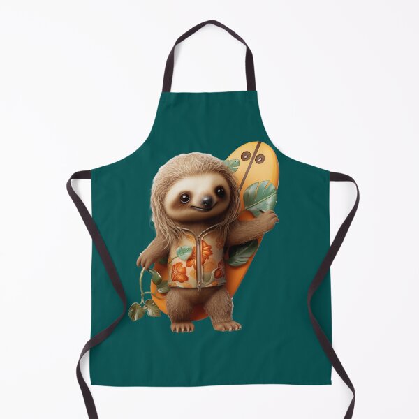Item preview, Cool surfer sloth with surf board on deep green designed and sold by Daydreamsatdawn.
