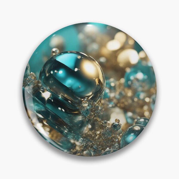 Item preview, Abstract gold and turquoise glas beads designed and sold by ADP76.